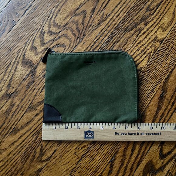 Shinola Detroit Green Canvas Airline Amenity Toiletries Travel Bag Pouch Only - Picture 6 of 6
